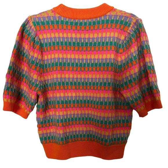 THML Sweater Womens Small Stephens Striped Puff Sleeve Crew Neck Pullover Knit - Picture 5 of 5